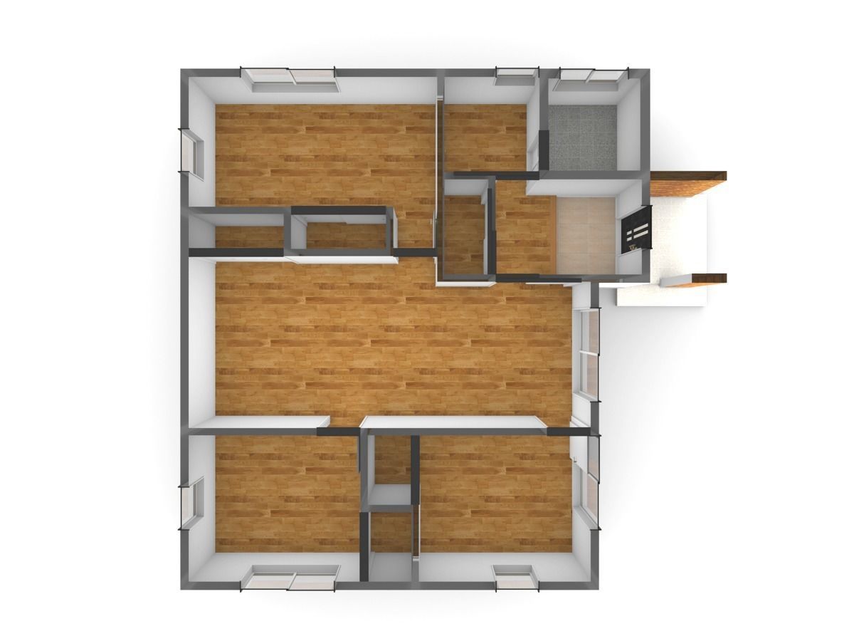 House model for background 29 Low-poly 3D model_8