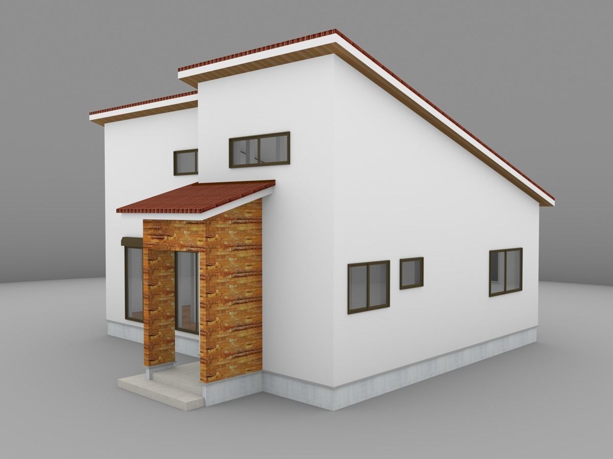 House model for background 29 Low-poly 3D model_4
