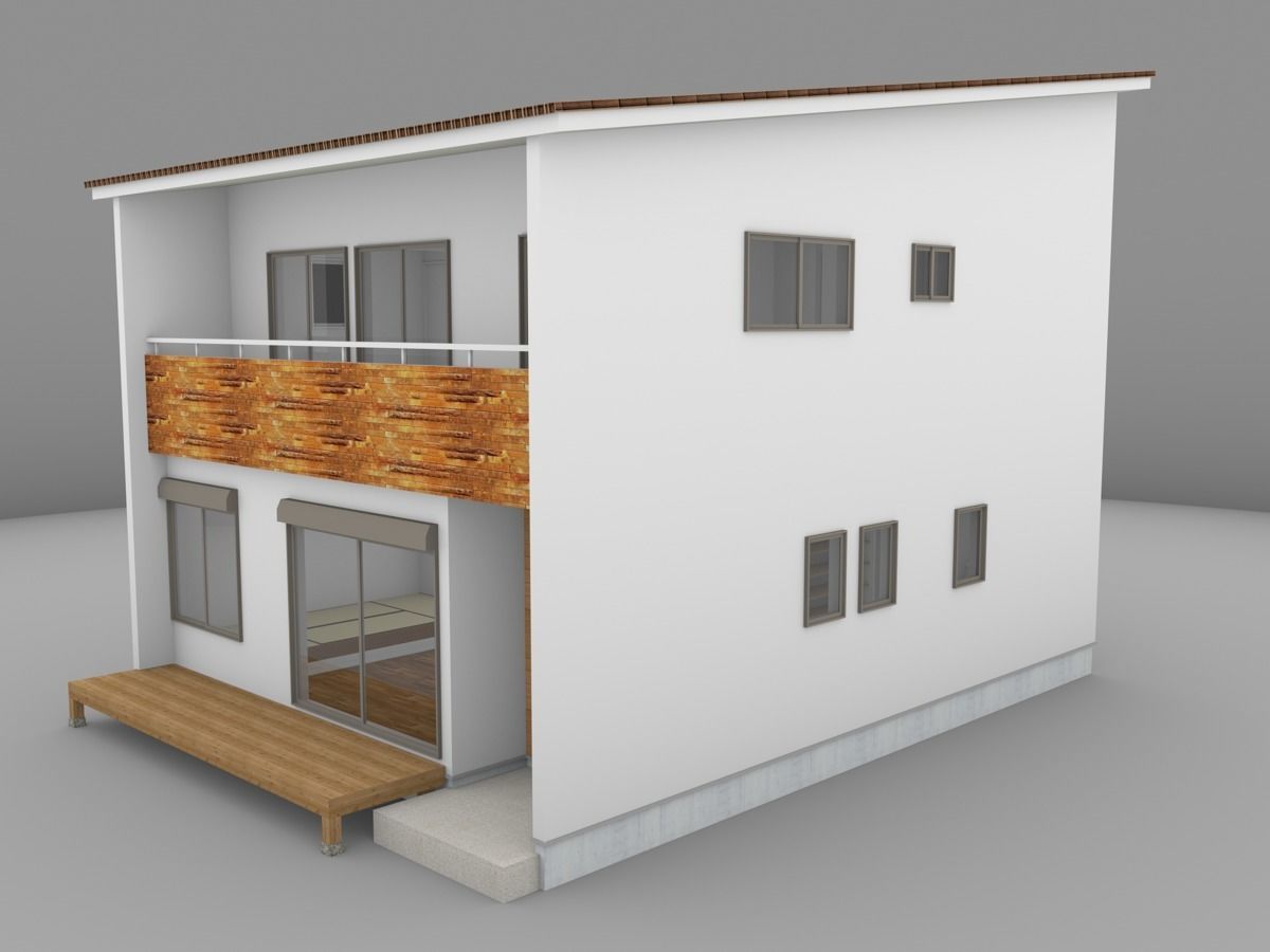 House model for background 24 Low-poly 3D model_2