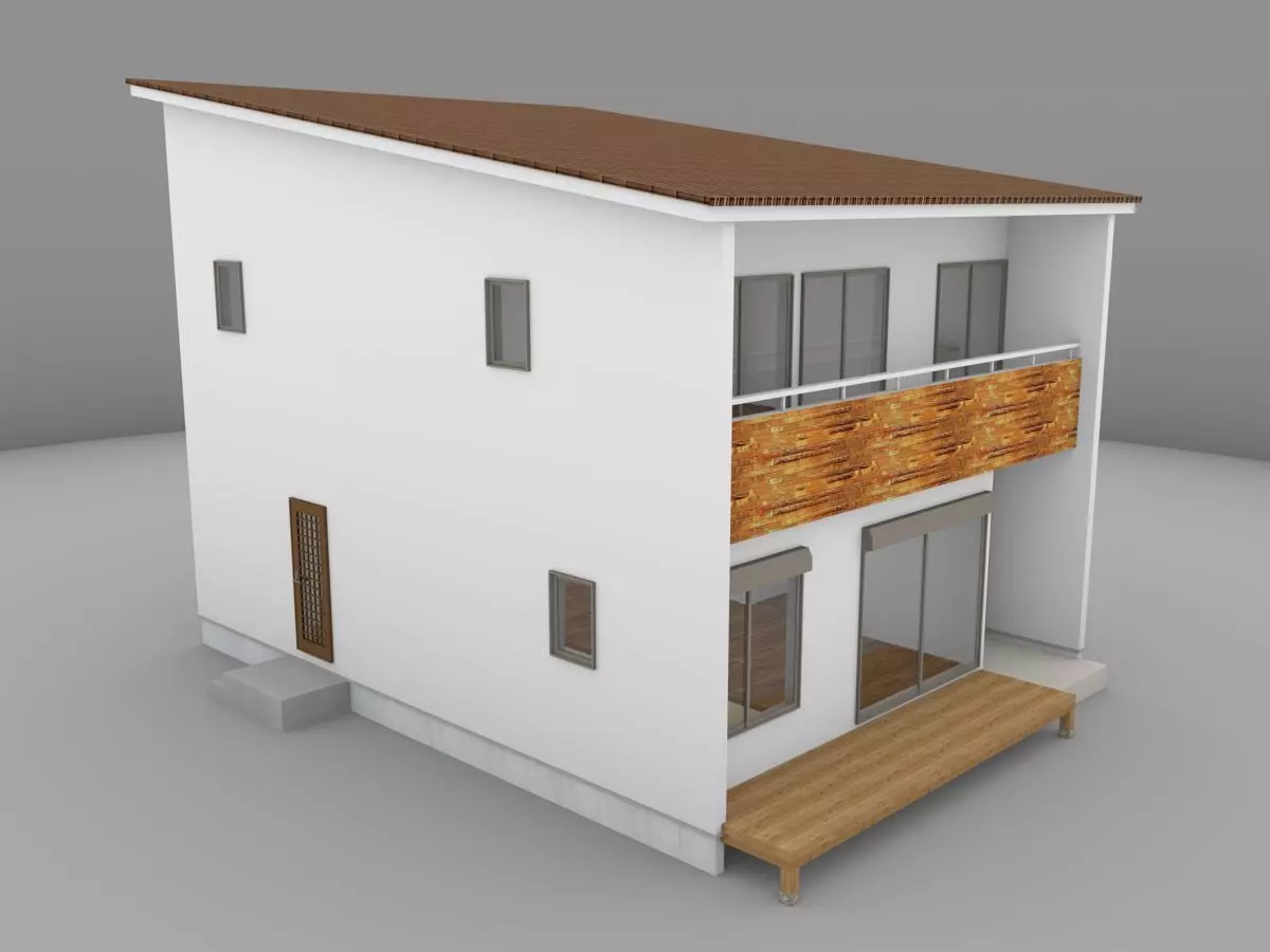 House model for background 24 Low-poly 3D model_0