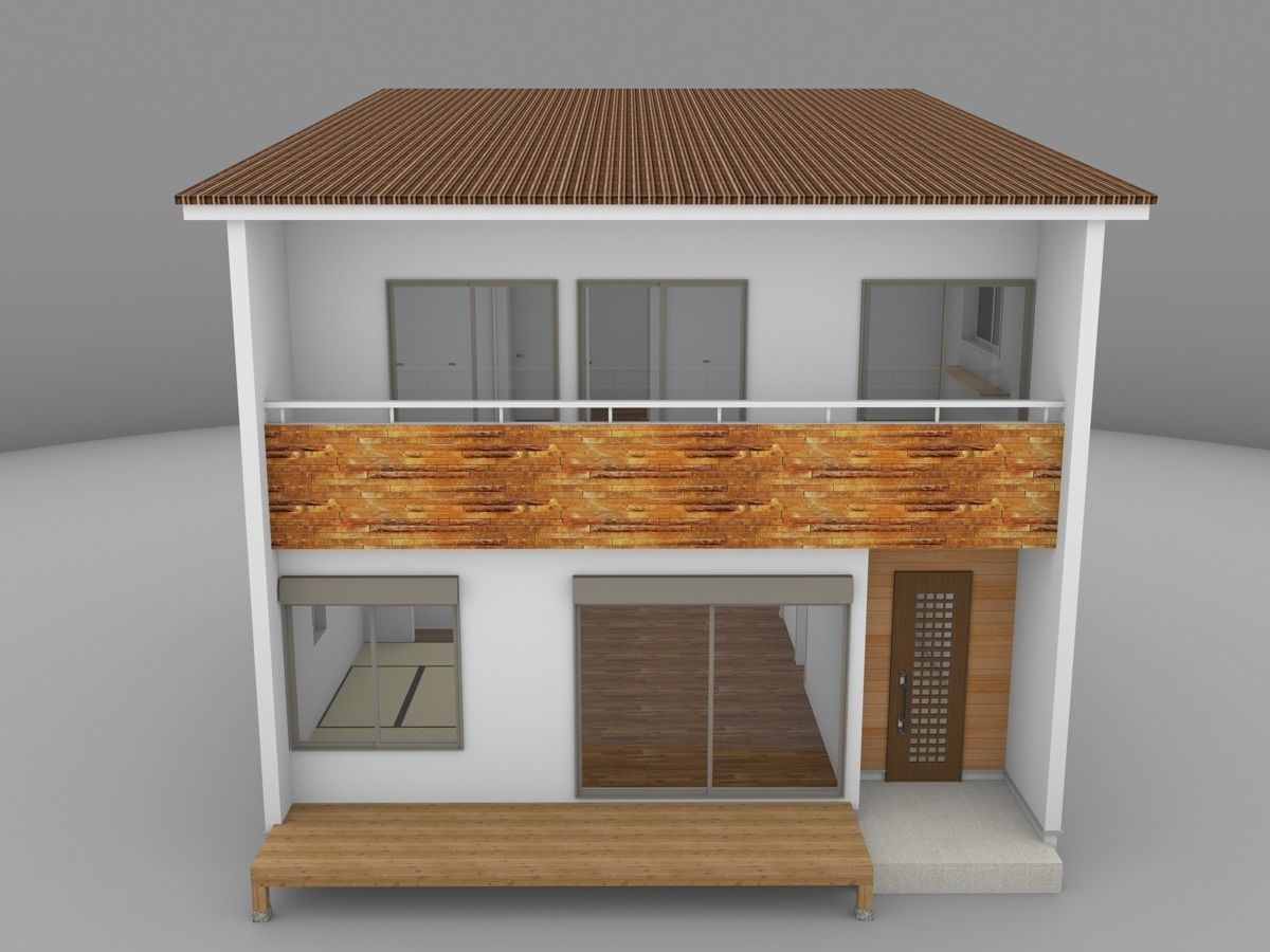 House model for background 24 Low-poly 3D model_1