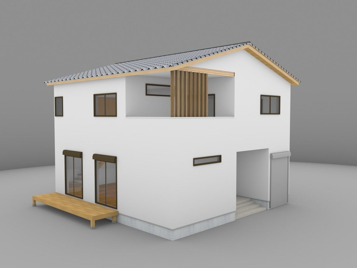 House model for background 23 Low-poly 3D model_2