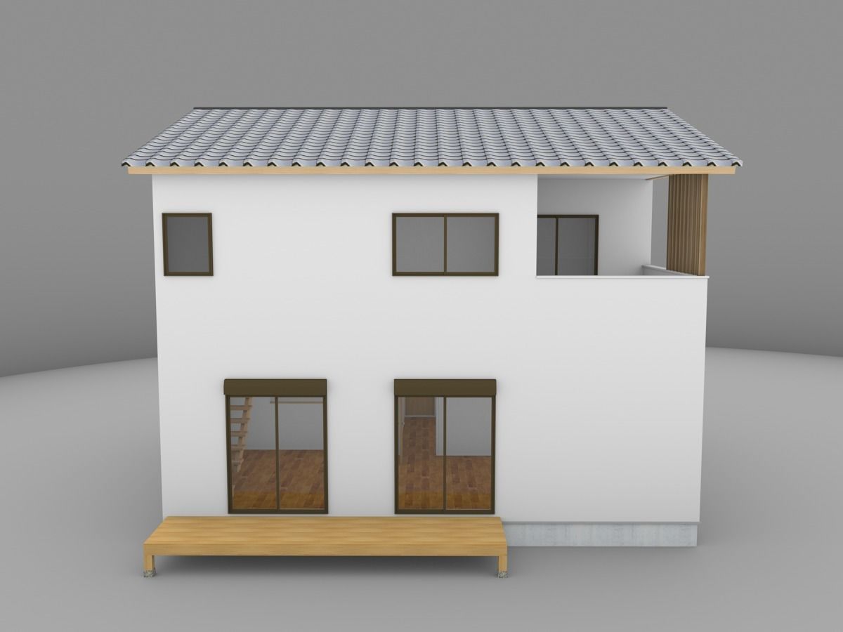 House model for background 23 Low-poly 3D model_1