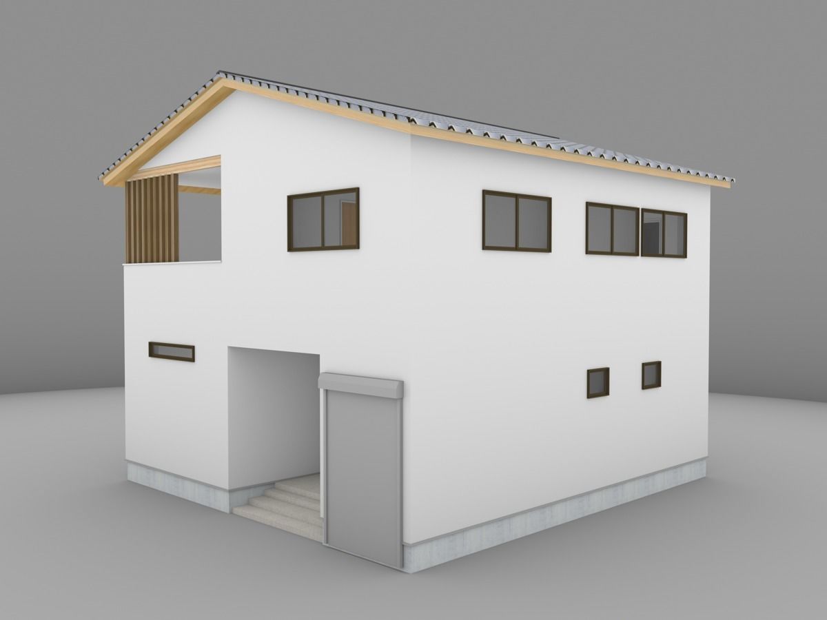 House model for background 23 Low-poly 3D model_4