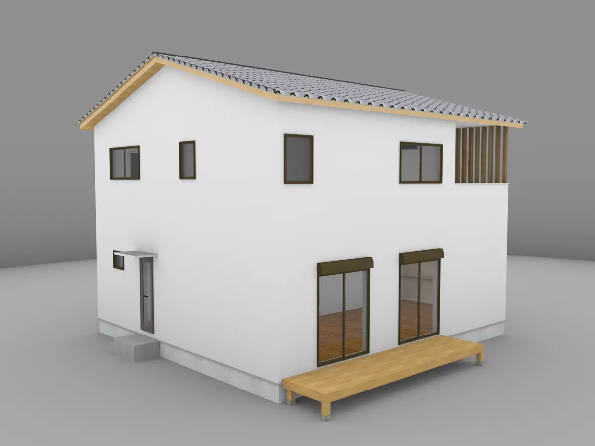 House model for background 23 Low-poly 3D model_0