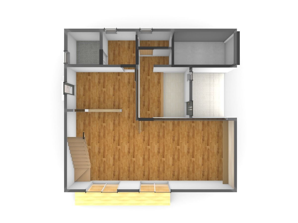 House model for background 23 Low-poly 3D model_8