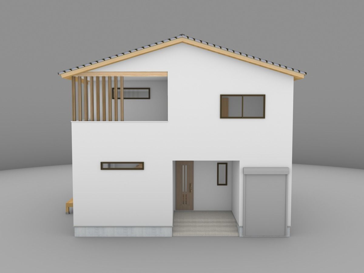 House model for background 23 Low-poly 3D model_3