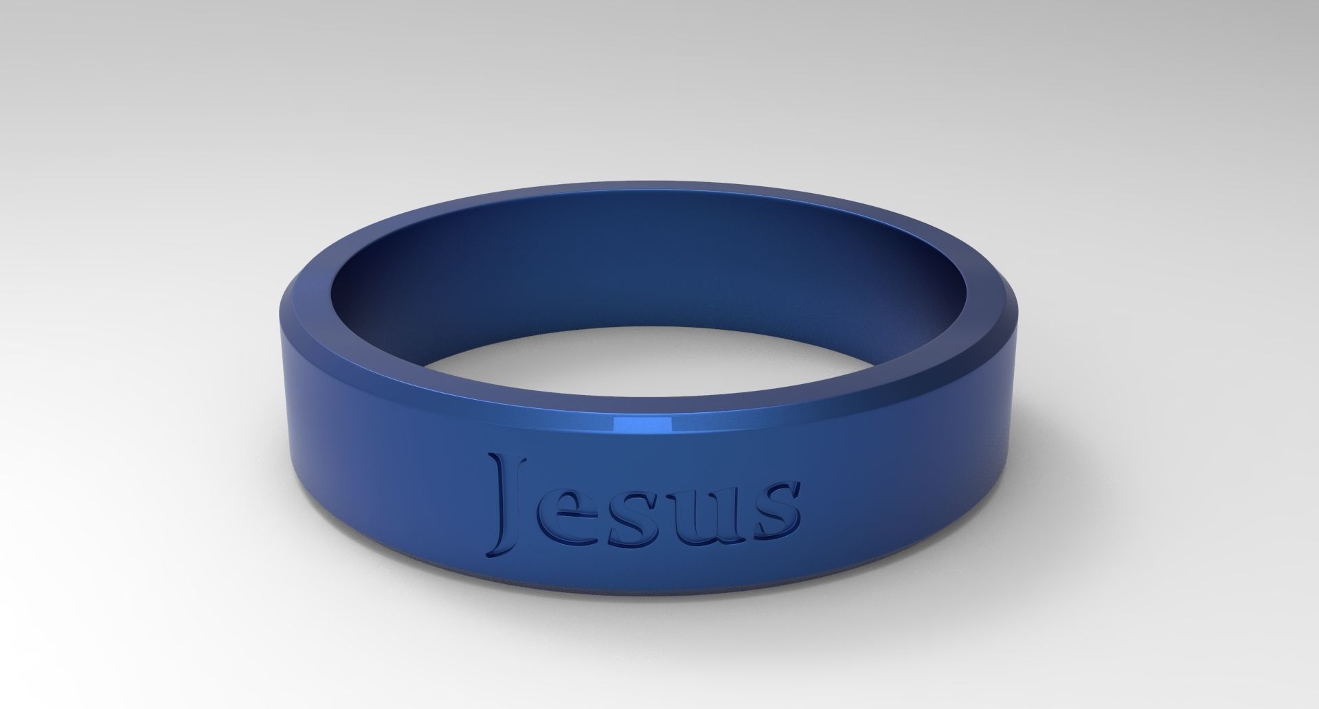 Jesus Ring Blue 3D print model_2