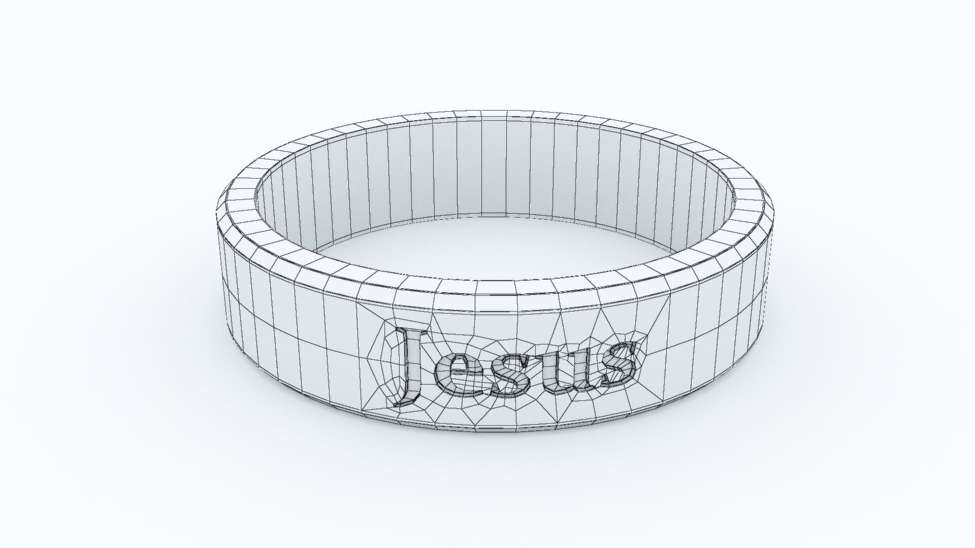 Jesus Ring Blue 3D print model_10