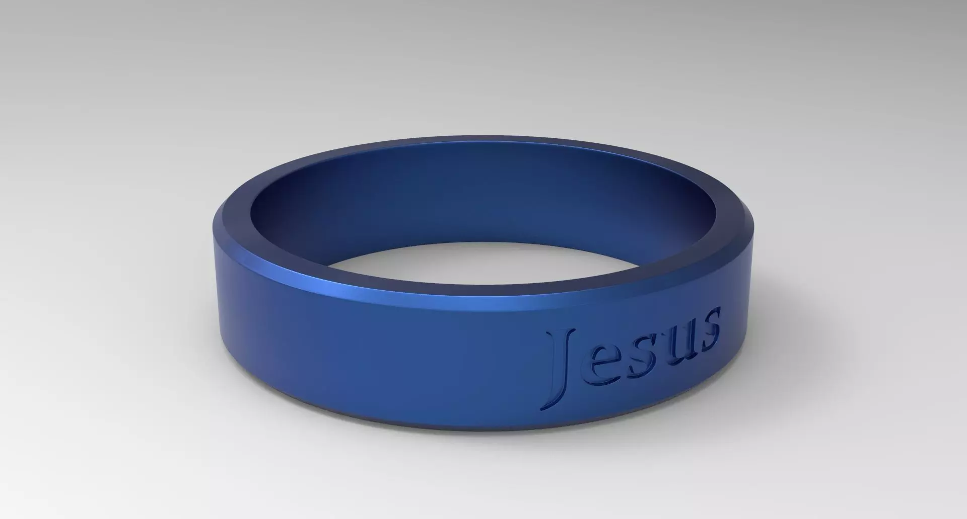 Jesus Ring Blue 3D print model_0