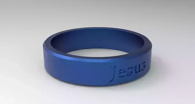 Jesus Ring Blue 3D print model Jesus Ring Blue 3D print model