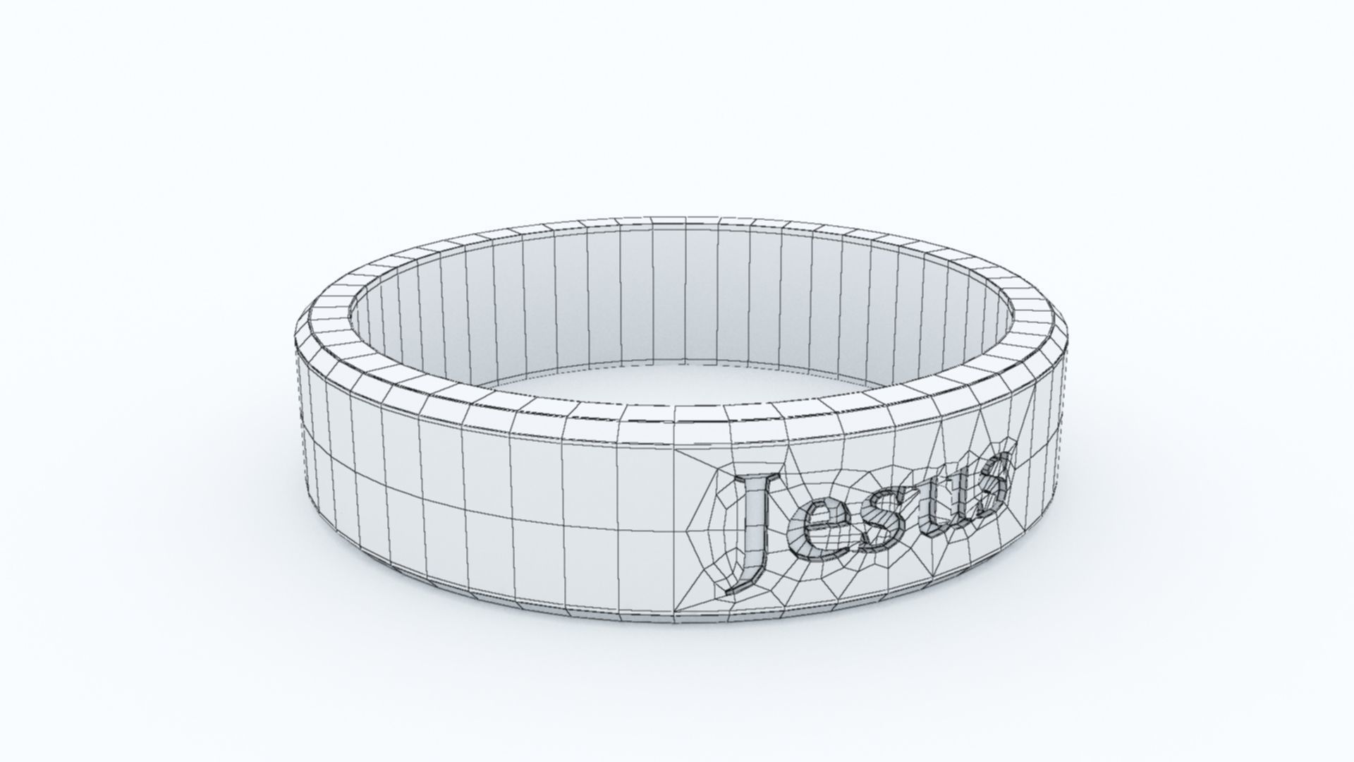 Jesus Ring Blue 3D print model_8