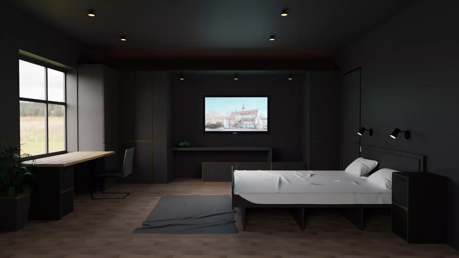 Hotel Room 3D model_0