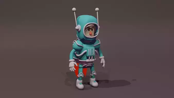 Cartoon Astronaut 3D Model