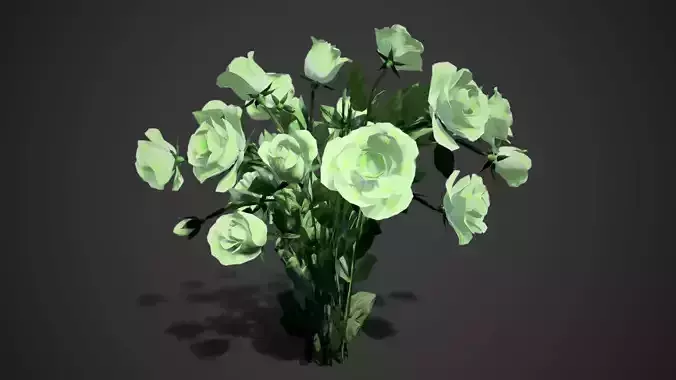 Rose flowers bush green LOD