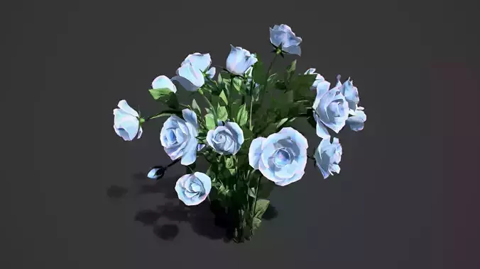 Rose flowers bush light blue LOD