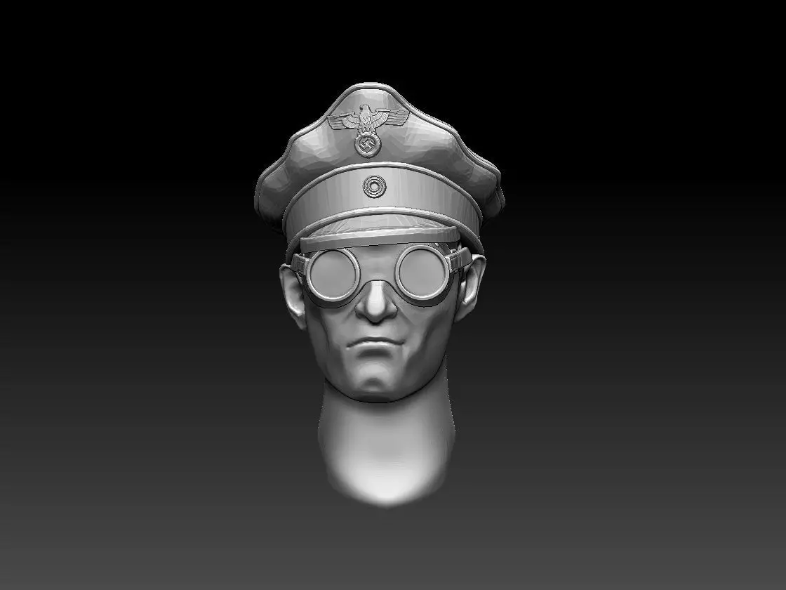 head 5 with glasses and hat 3D print model