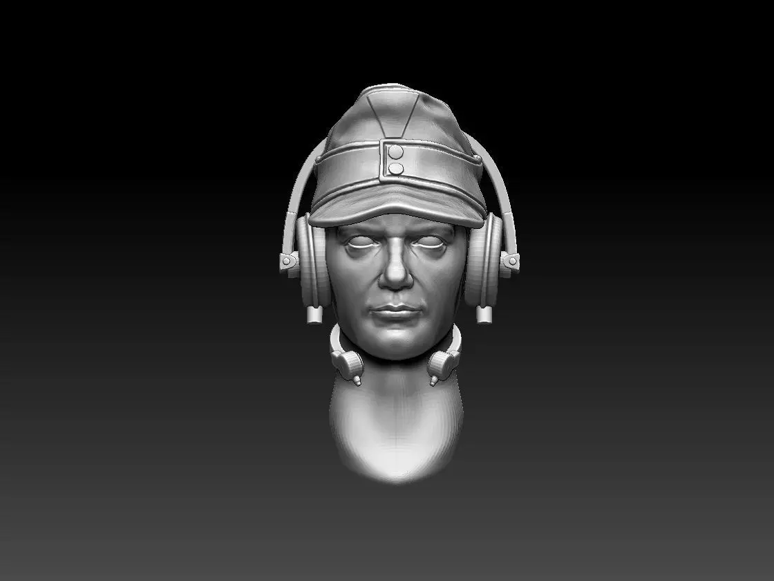 head 7 of man in helmet 3D print model