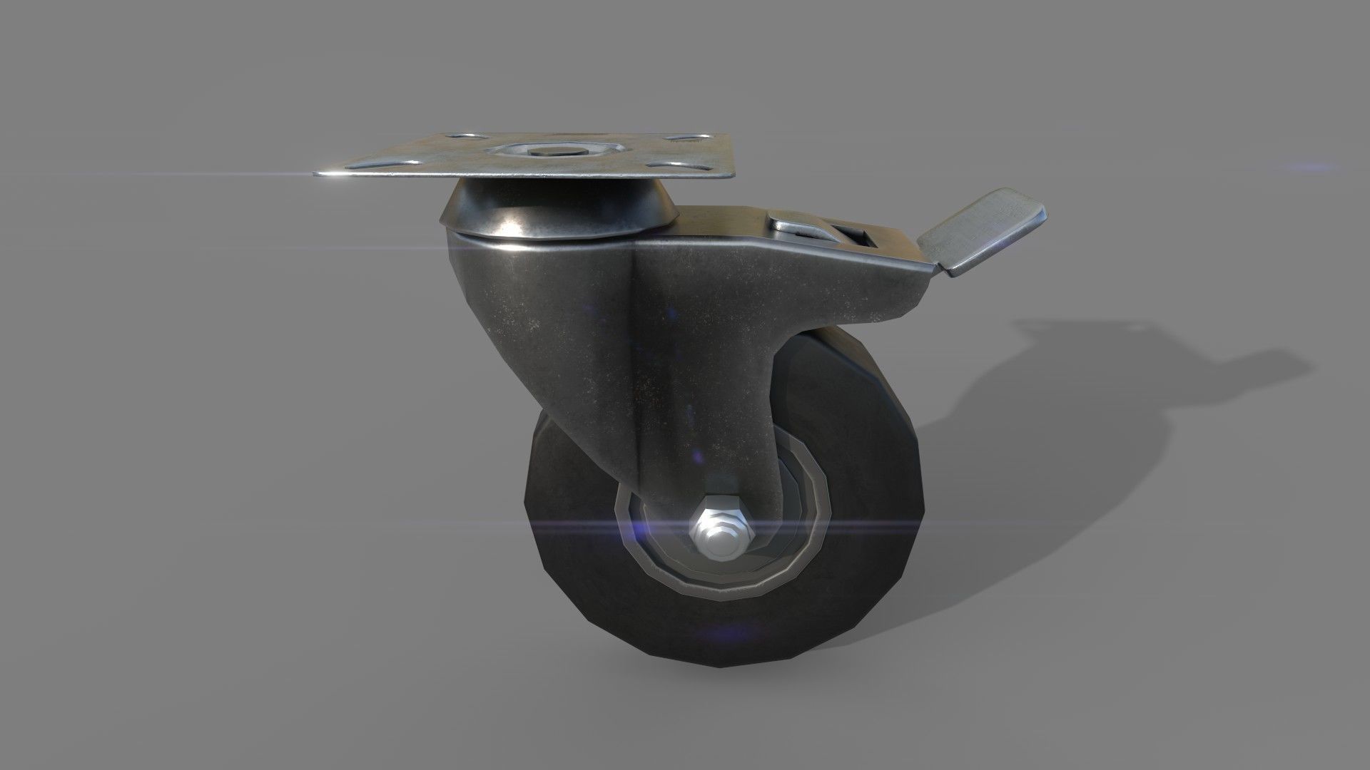 Chair Wheels Low-poly 3D model_4