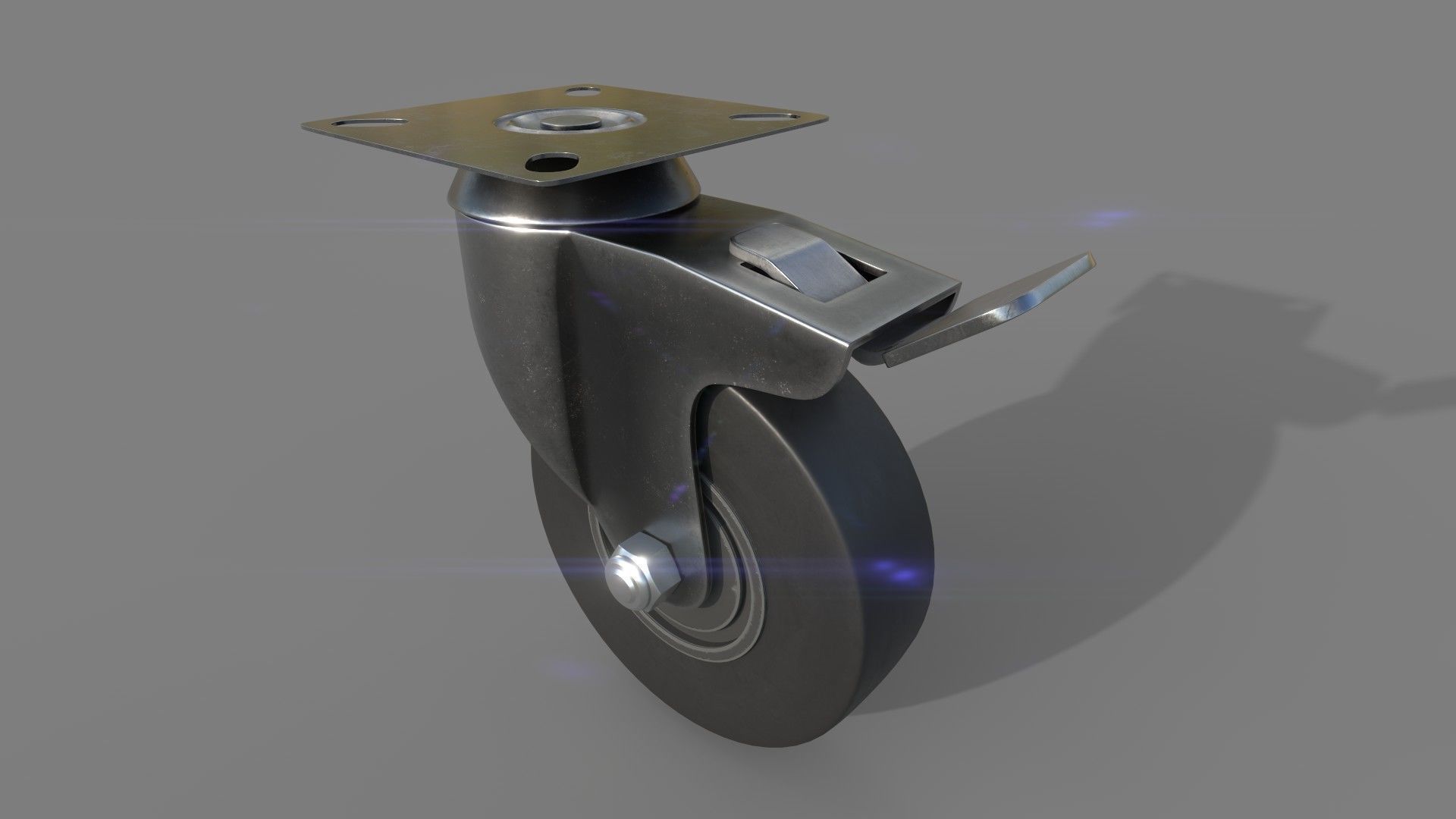 Chair Wheels Low-poly 3D model_2
