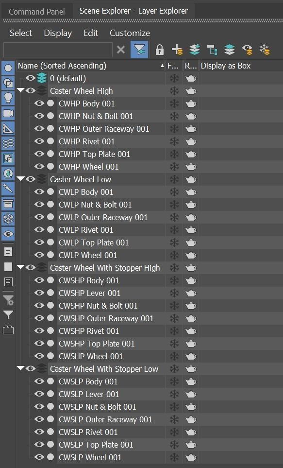 Chair Wheels Low-poly 3D model_17