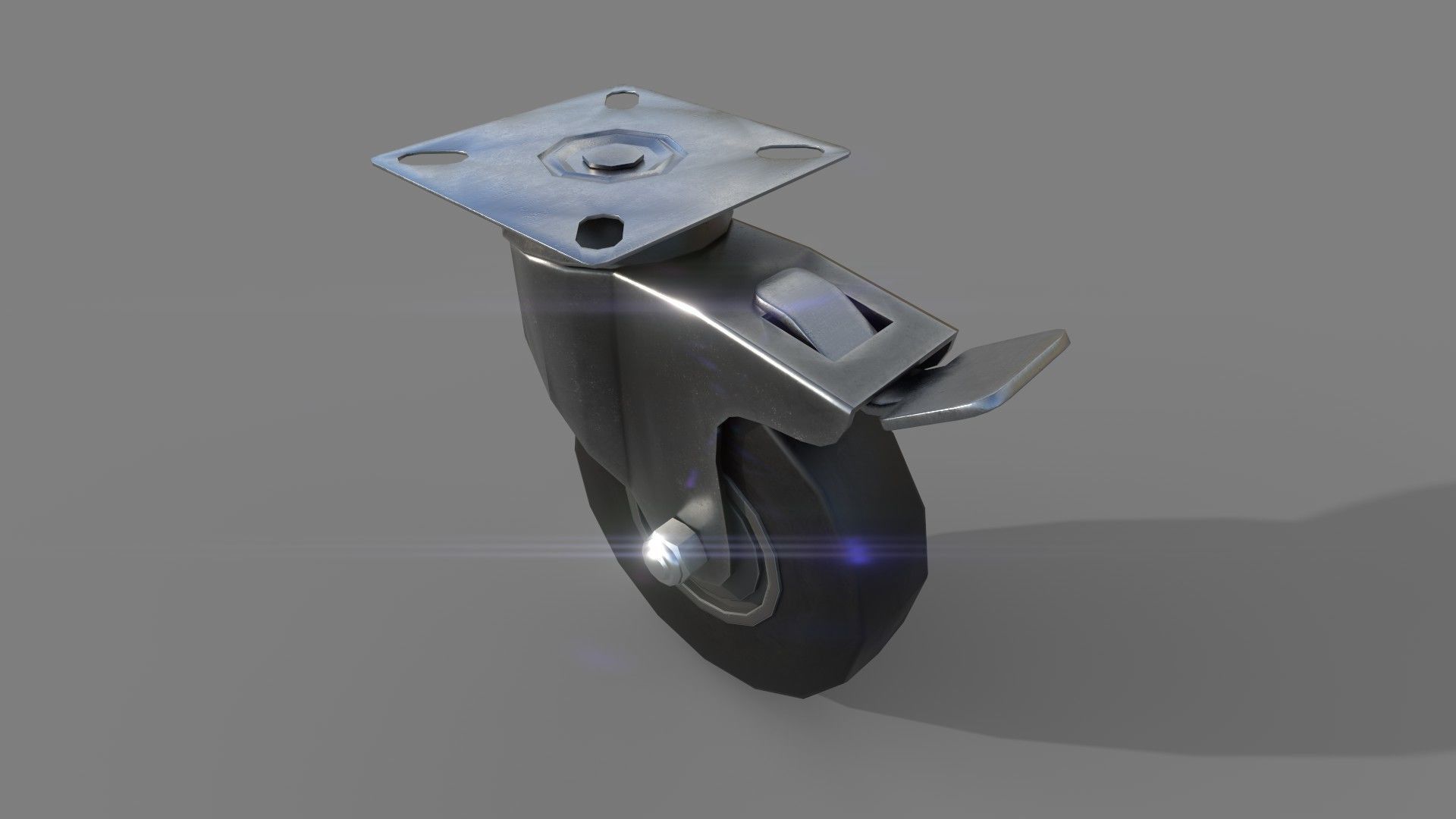 Chair Wheels Low-poly 3D model_3