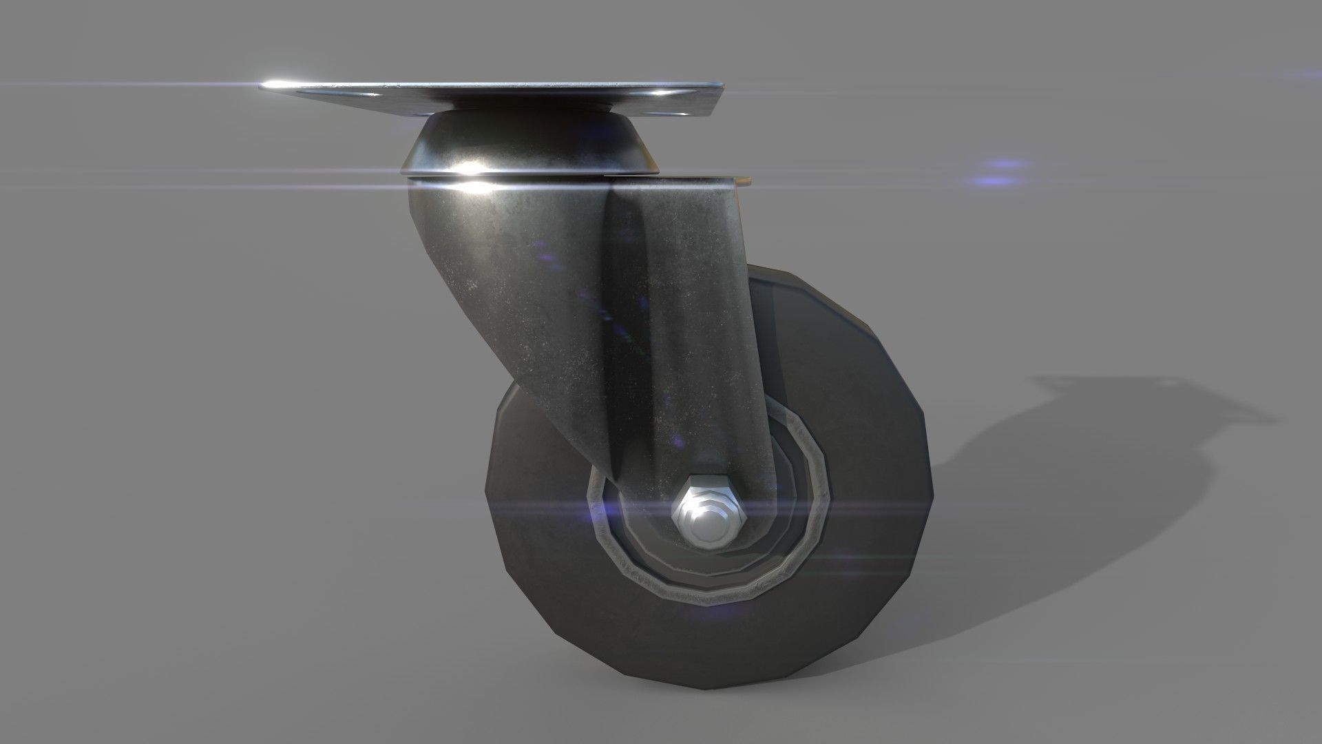 Chair Wheels Low-poly 3D model_9