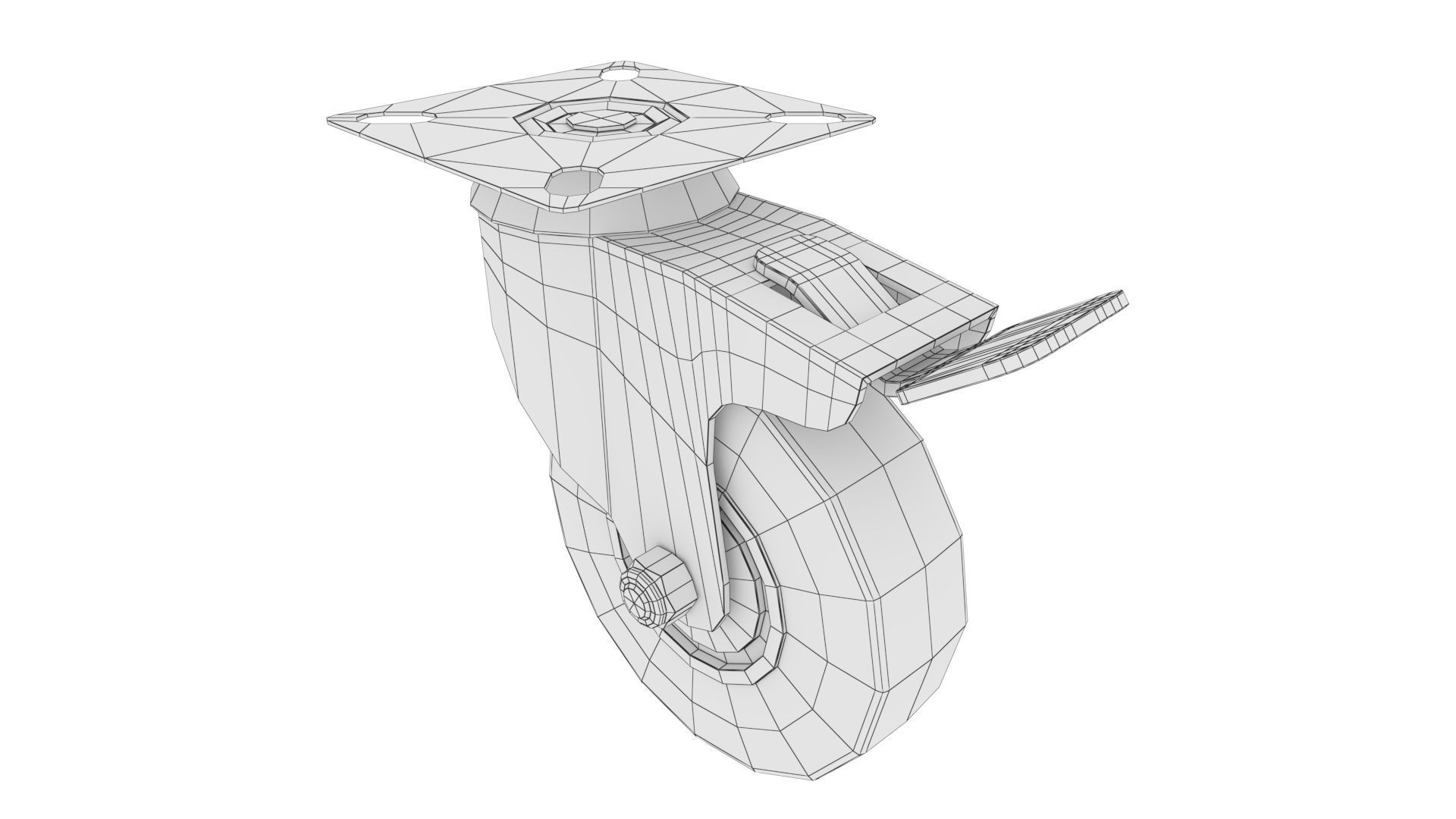 Chair Wheels Low-poly 3D model_16