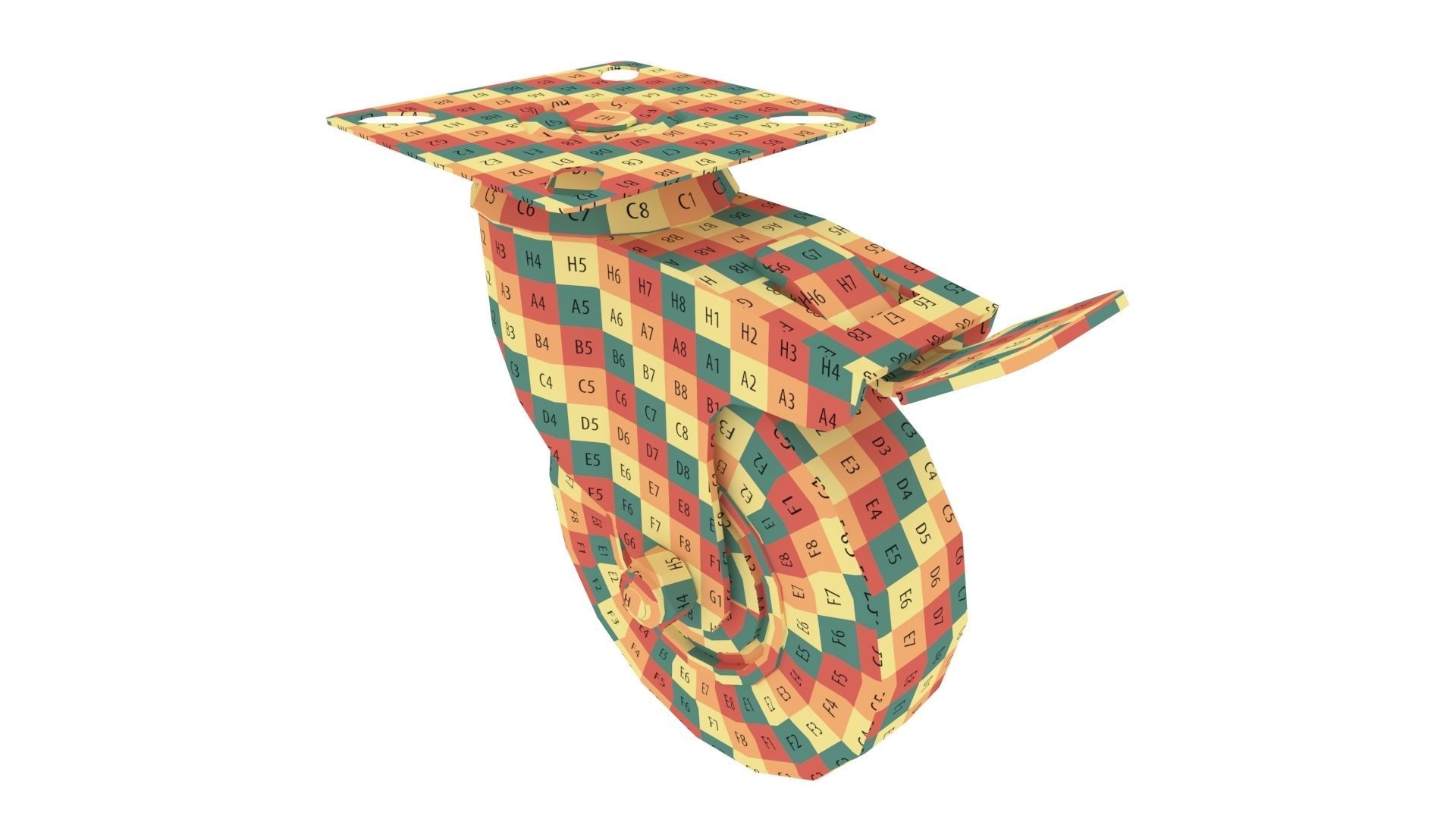 Chair Wheels Low-poly 3D model_14