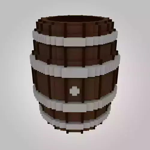 Voxel Wooden Barrel