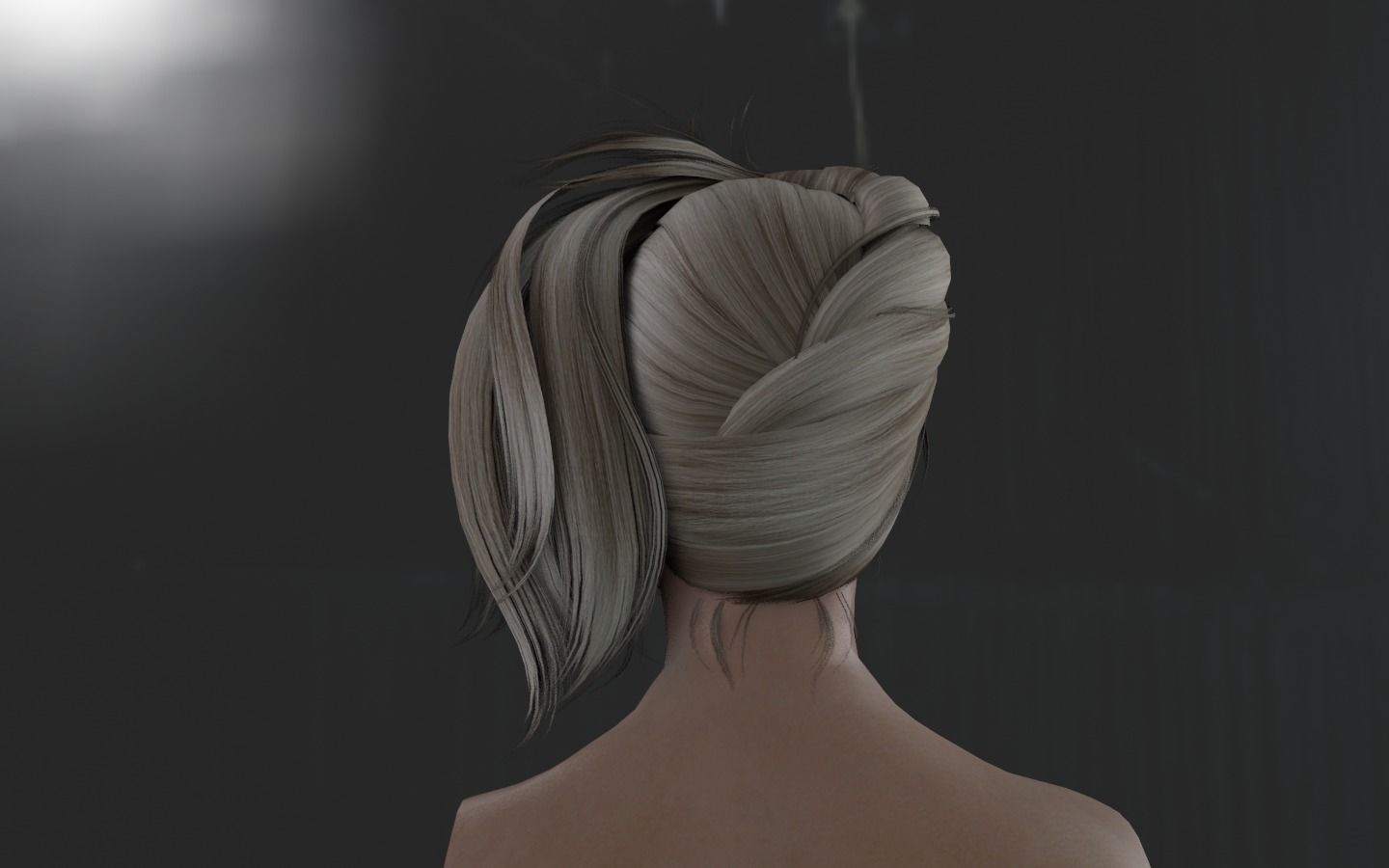 WOMAN HAIR 8 Low-poly 3D model_8