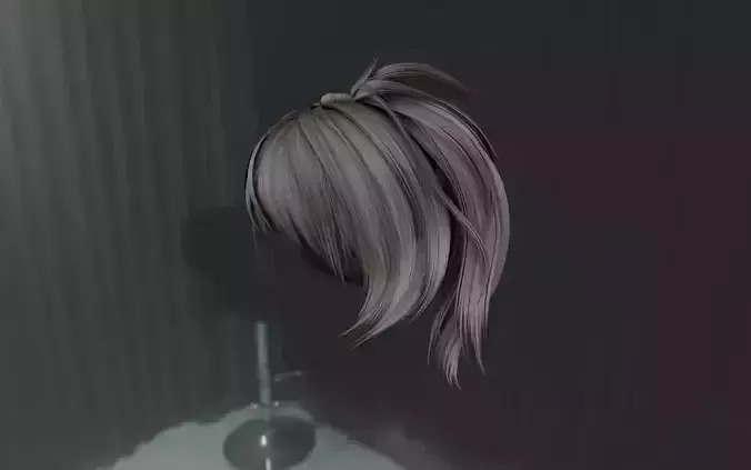 WOMAN HAIR 8 Low-poly 3D model