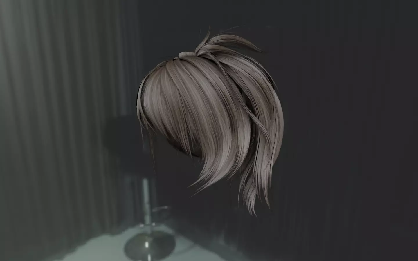 WOMAN HAIR 8 Low-poly 3D model_0