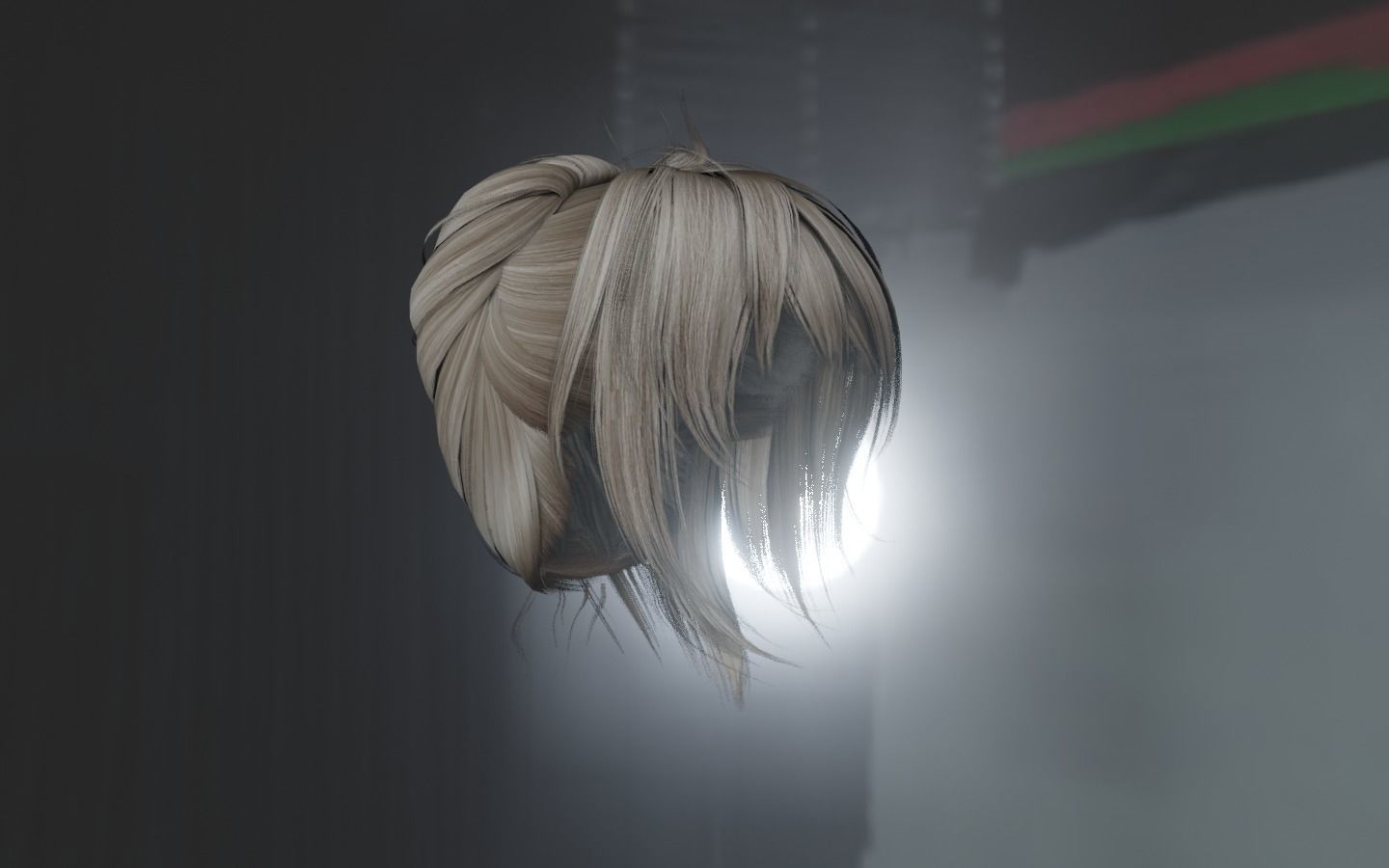 WOMAN HAIR 8 Low-poly 3D model_5