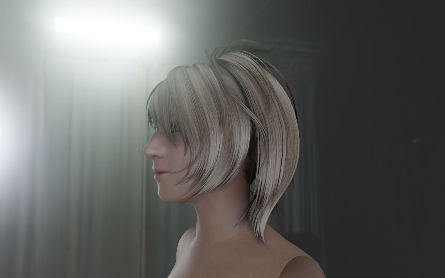 WOMAN HAIR 8 Low-poly 3D model_4