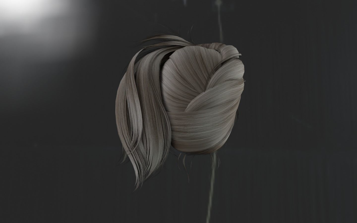 WOMAN HAIR 8 Low-poly 3D model_7