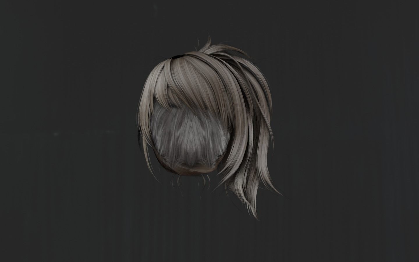 WOMAN HAIR 8 Low-poly 3D model_9