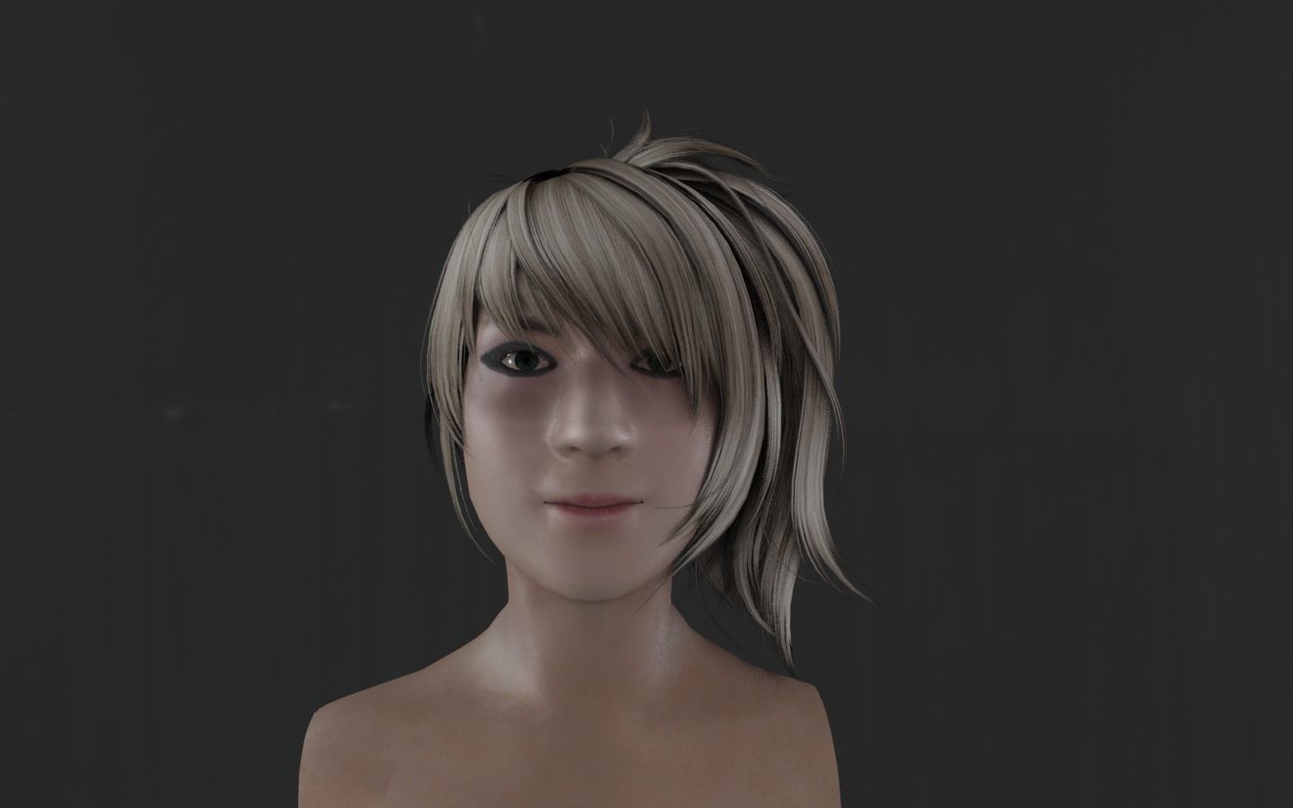 WOMAN HAIR 8 Low-poly 3D model_10