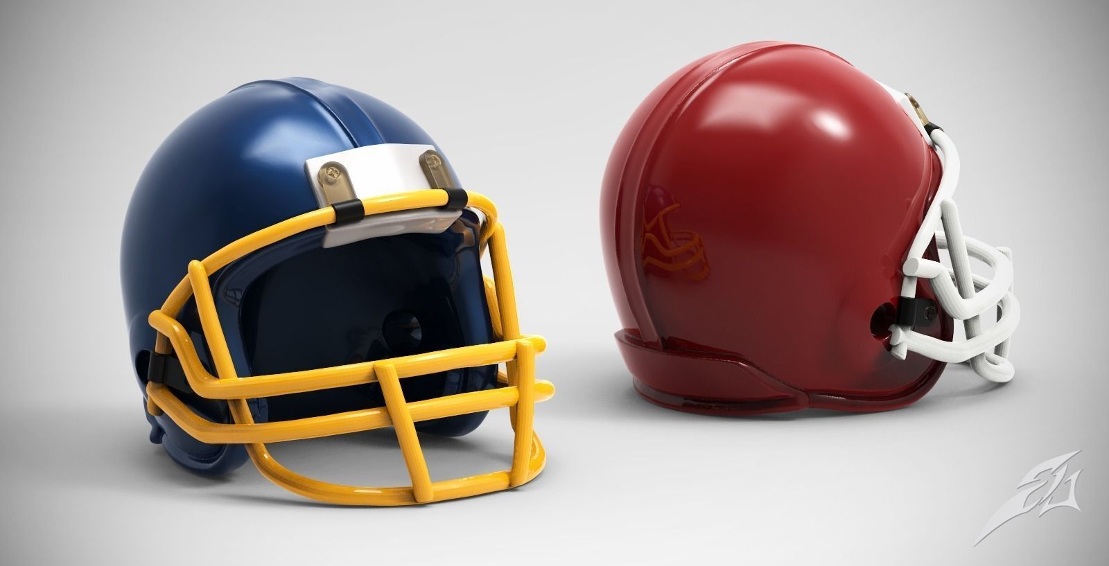 American Football Helmet  3D print model_0