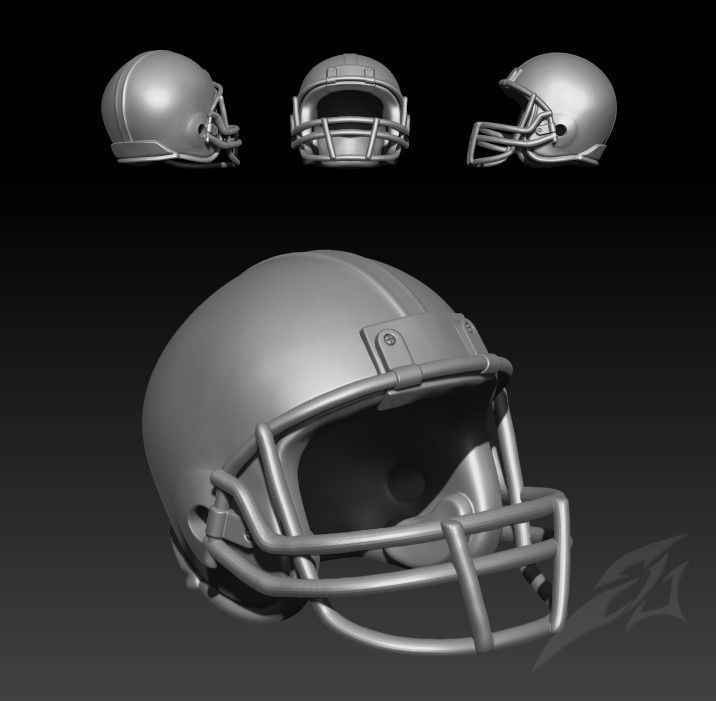 American Football Helmet  3D print model_2