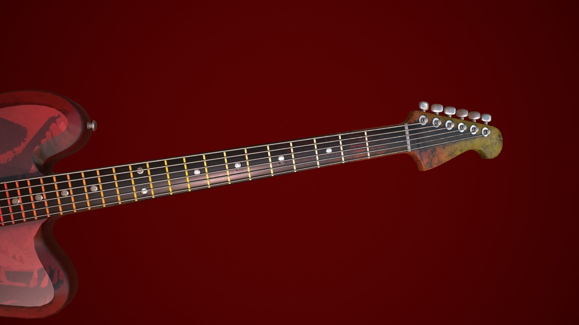 Electric guitar Low-poly 3D model_12