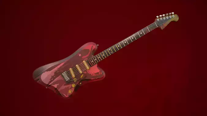 Electric guitar Low-poly 3D model