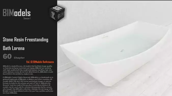 0160 Stone Resin Freestanding Bath Lorena