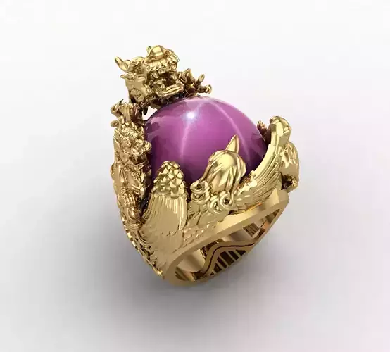 Four legend spirit beast ring 3D print model