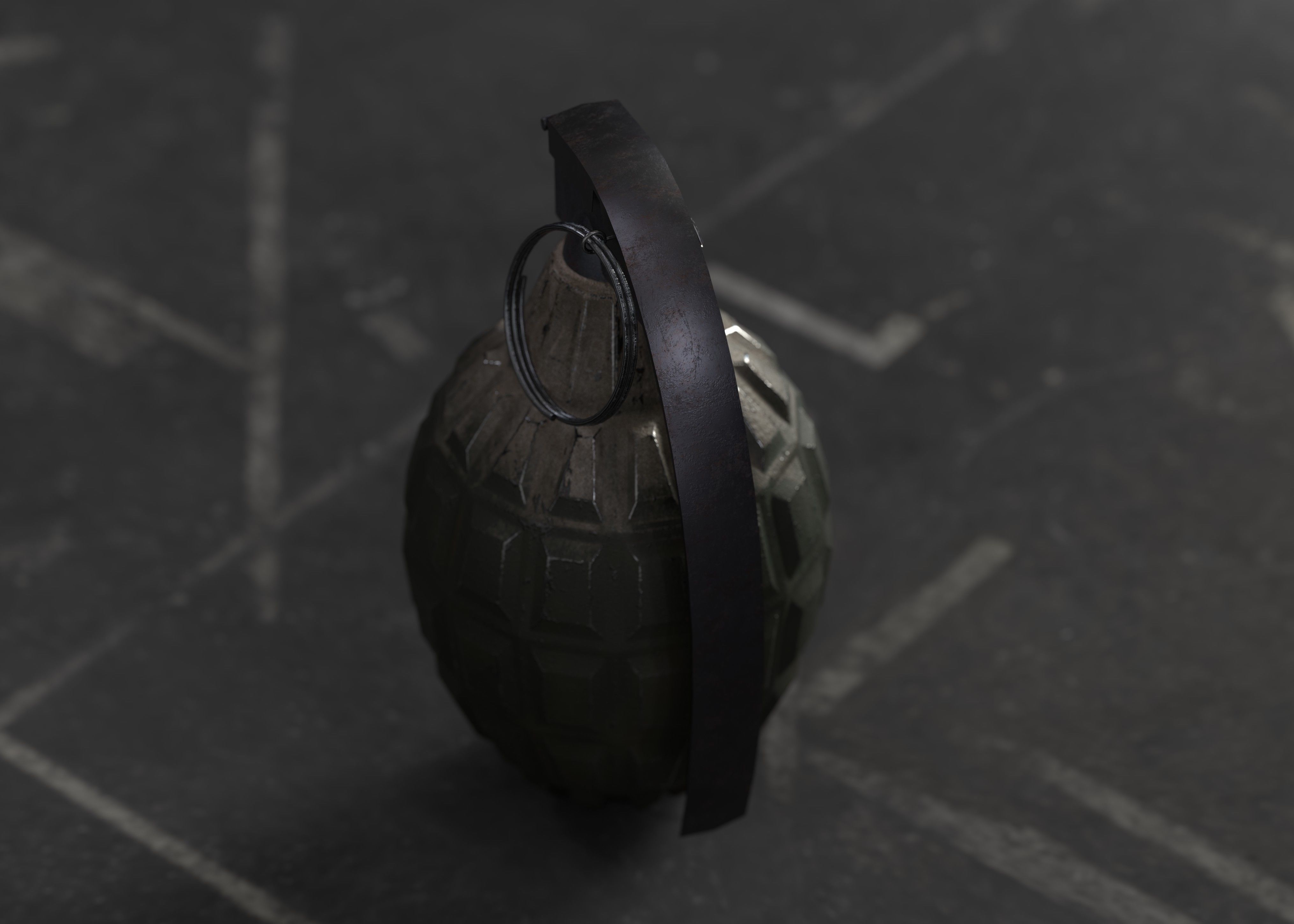 Frag hand grenades PACK Low-poly 3D model_5