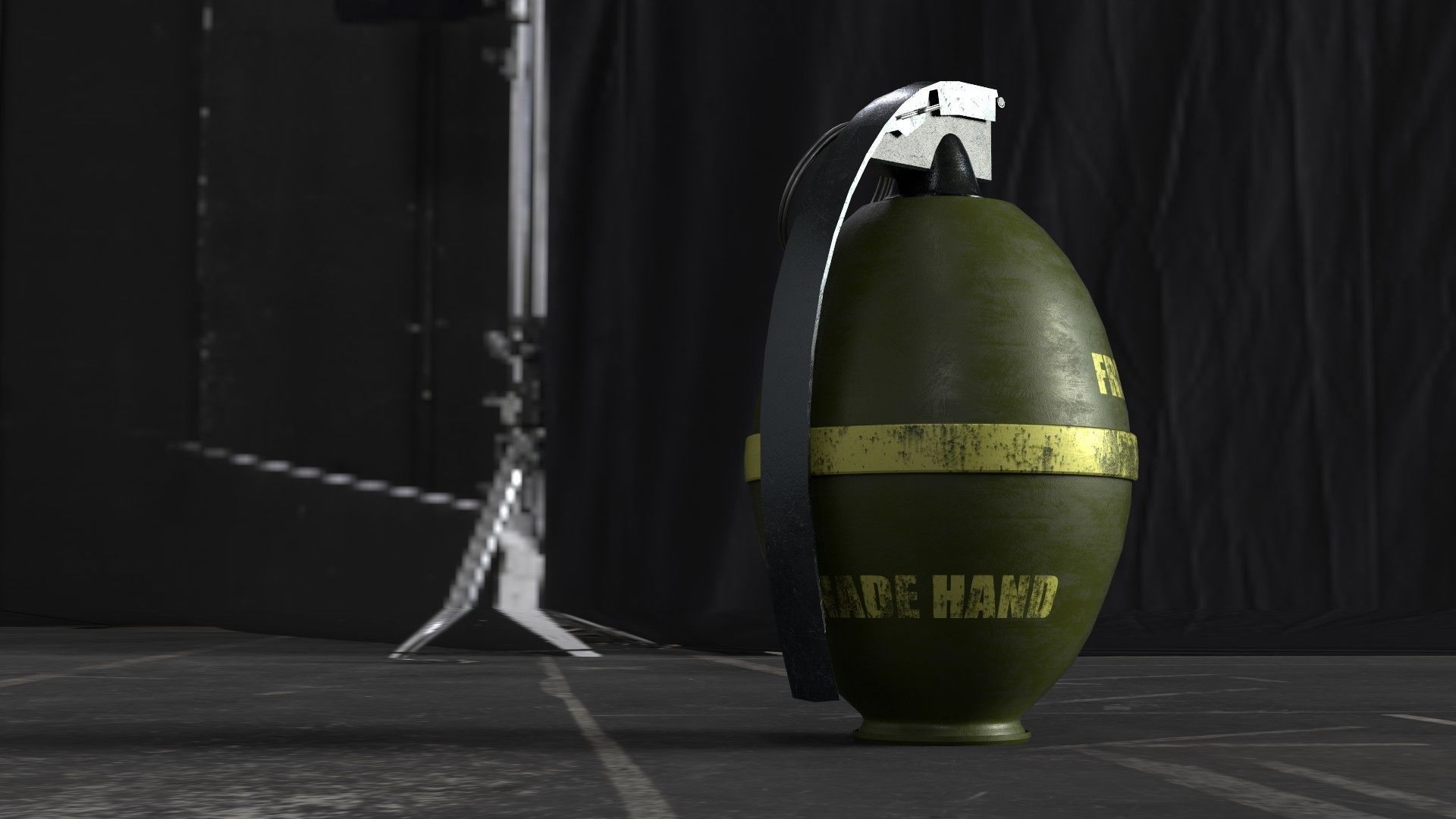 Frag hand grenades PACK Low-poly 3D model_11