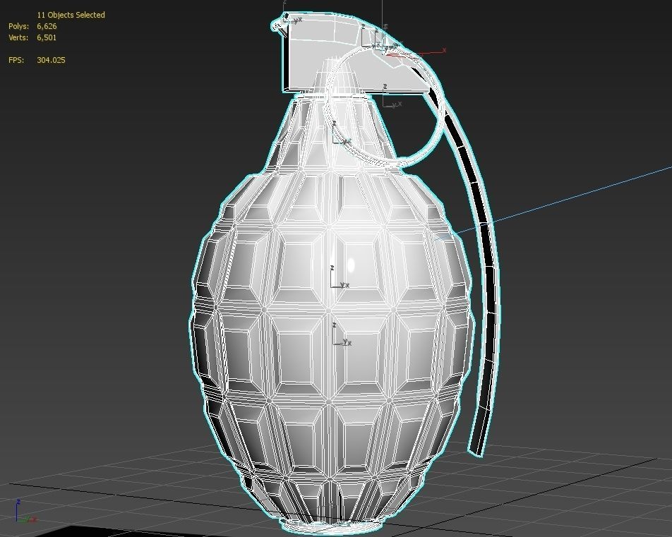 Frag hand grenades PACK Low-poly 3D model_6