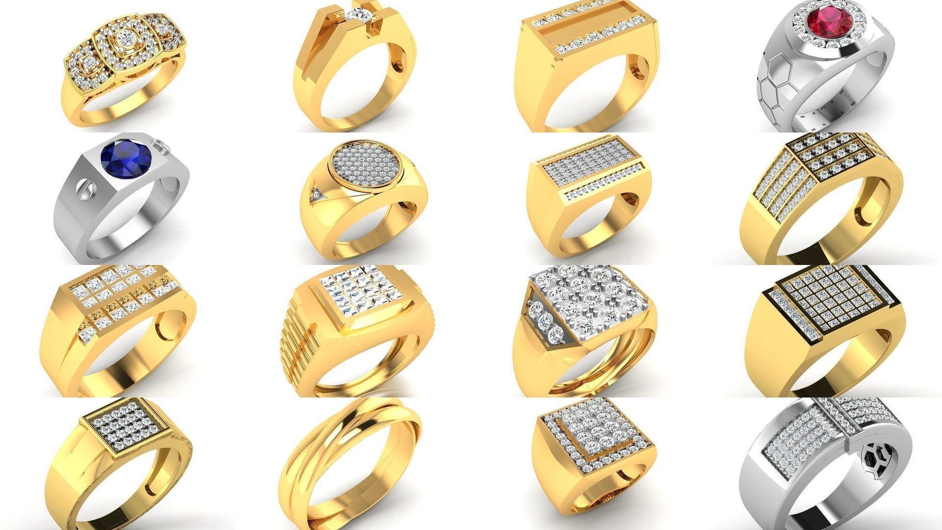 52 Groom Gents Ring 3D Model Collection_1