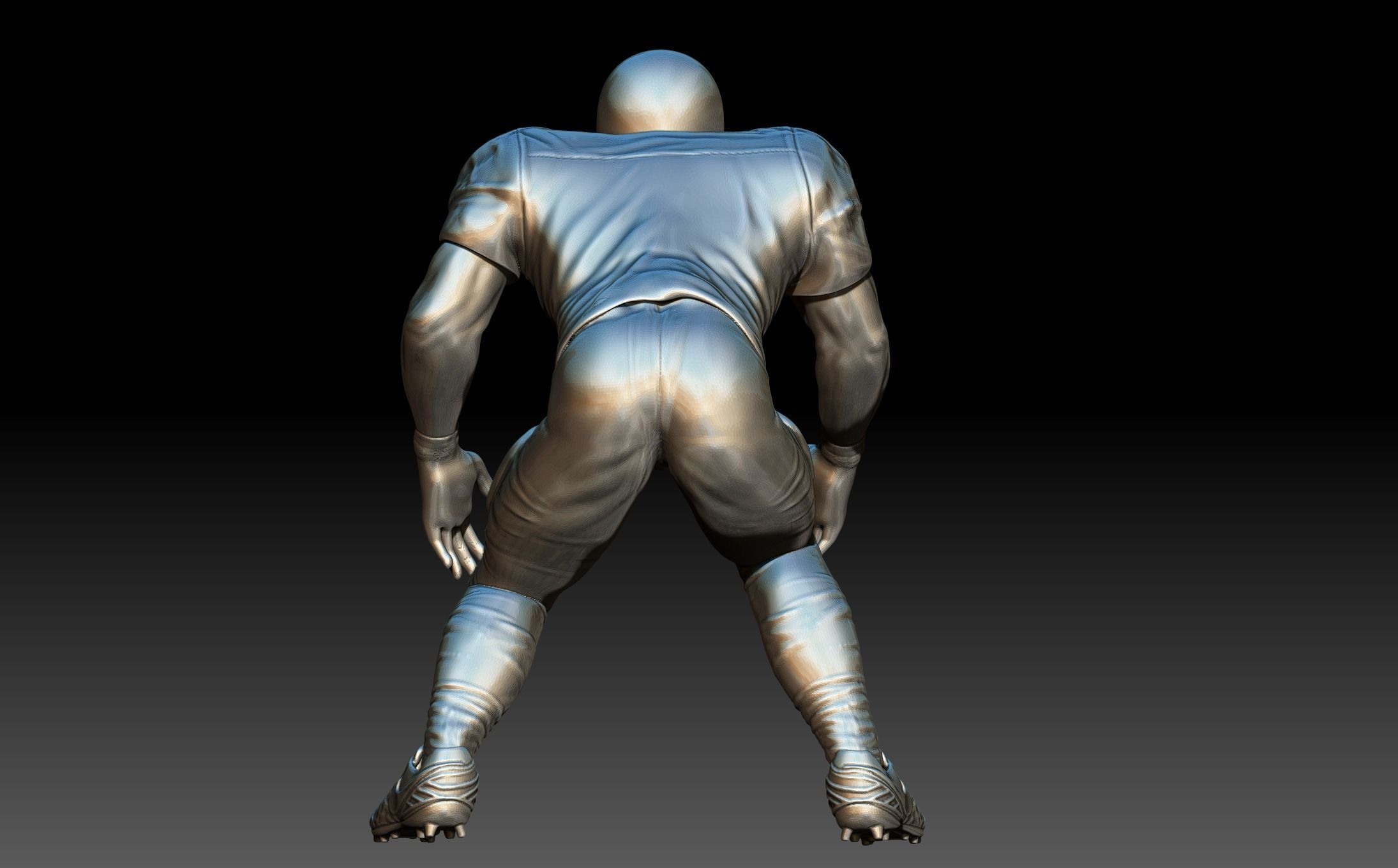 American footballer Pose 3D print model_6