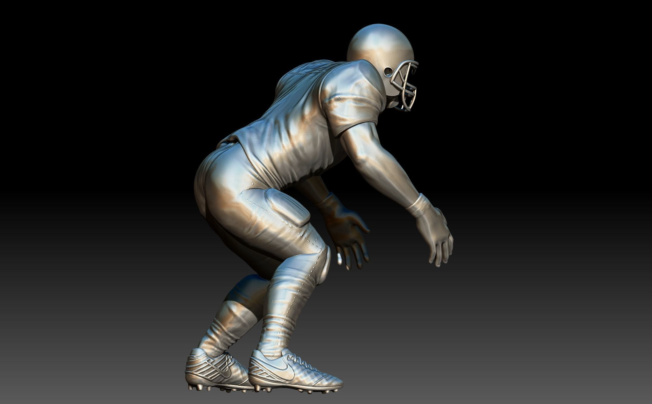 American footballer Pose 3D print model_7
